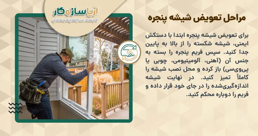 مراحل تعویض شیشه پنجره