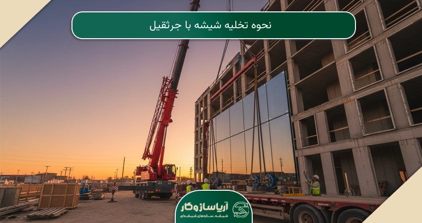 نحوه تخلیه شیشه با جرثقیل