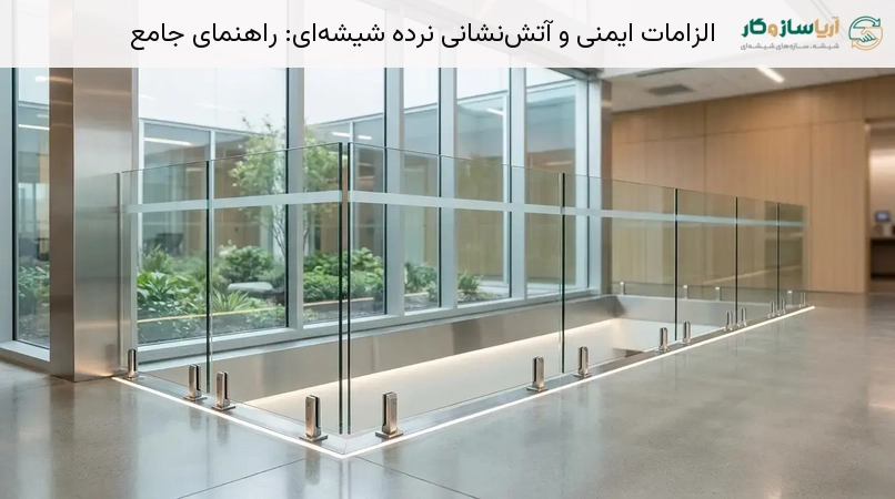 الزامات ایمنی و آتش‌نشانی نرده شیشه‌ای: راهنمای جامع