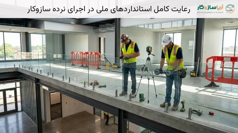 رعایت کامل استانداردهای ملی در اجرای نردهٔ سازوکار