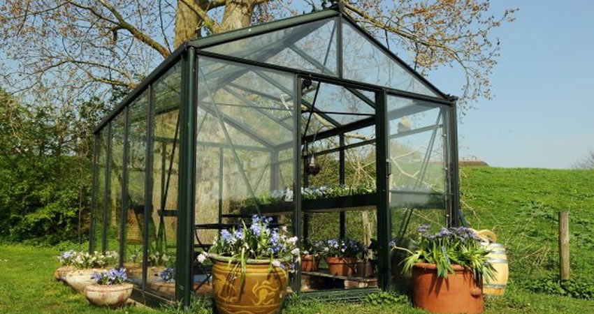 گلخانه شیشه ای پشت بام
