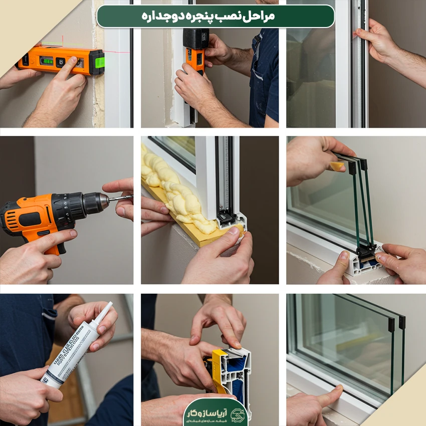 مراحل نصب پنجره دوجداره UPVC