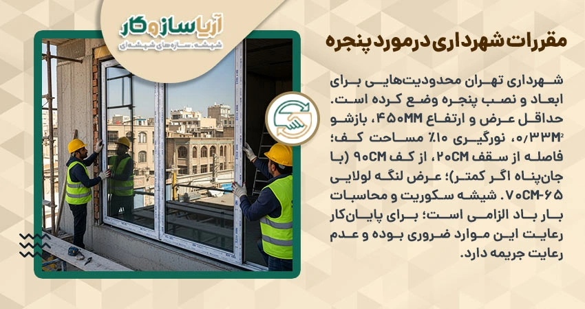 مقررات شهرداری (تهران) در مورد ابعاد پنجره دوجداره