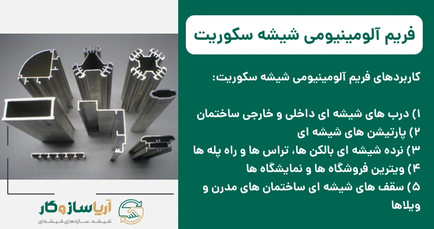 فریم آلومینیومی شیشه سکوریت