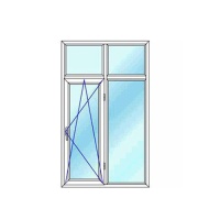 پنجره دوجداره upvc دو لنگه دو حالته با کتیبه وین تک