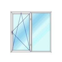 پنجره دوجداره upvc دو لنگه دو حالته وین تک