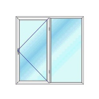 پنجره دوجداره upvc دو لنگه تک حالته وین تک