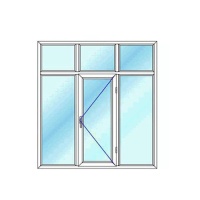 پنجره دوجداره upvc سه لنگه تک حالته با کتیبه وین تک