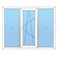 پنجره آلومینیومی سه لنگه دو حالته آکرول