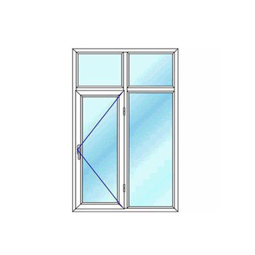 پنجره دوجداره upvc دو لنگه تک حالته با کتیبه وین تک