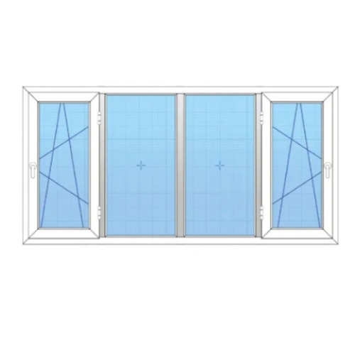 پنجره آلومینیومی چهار لنگه دو حالته آکرول