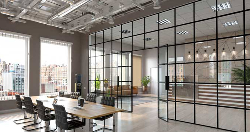 آیا فضا سازی دفتر اداری تنها با پارتیشن شیشه ای ممکن است؟