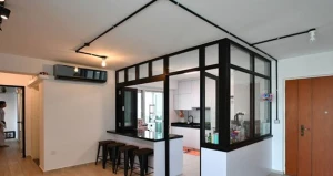 پارتیشن شیشه ای برای اپن آشپزخانه